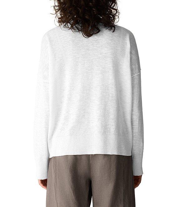 Eileen Fisher Textural Knit Crew Neck Long Sleeve Top Product Image