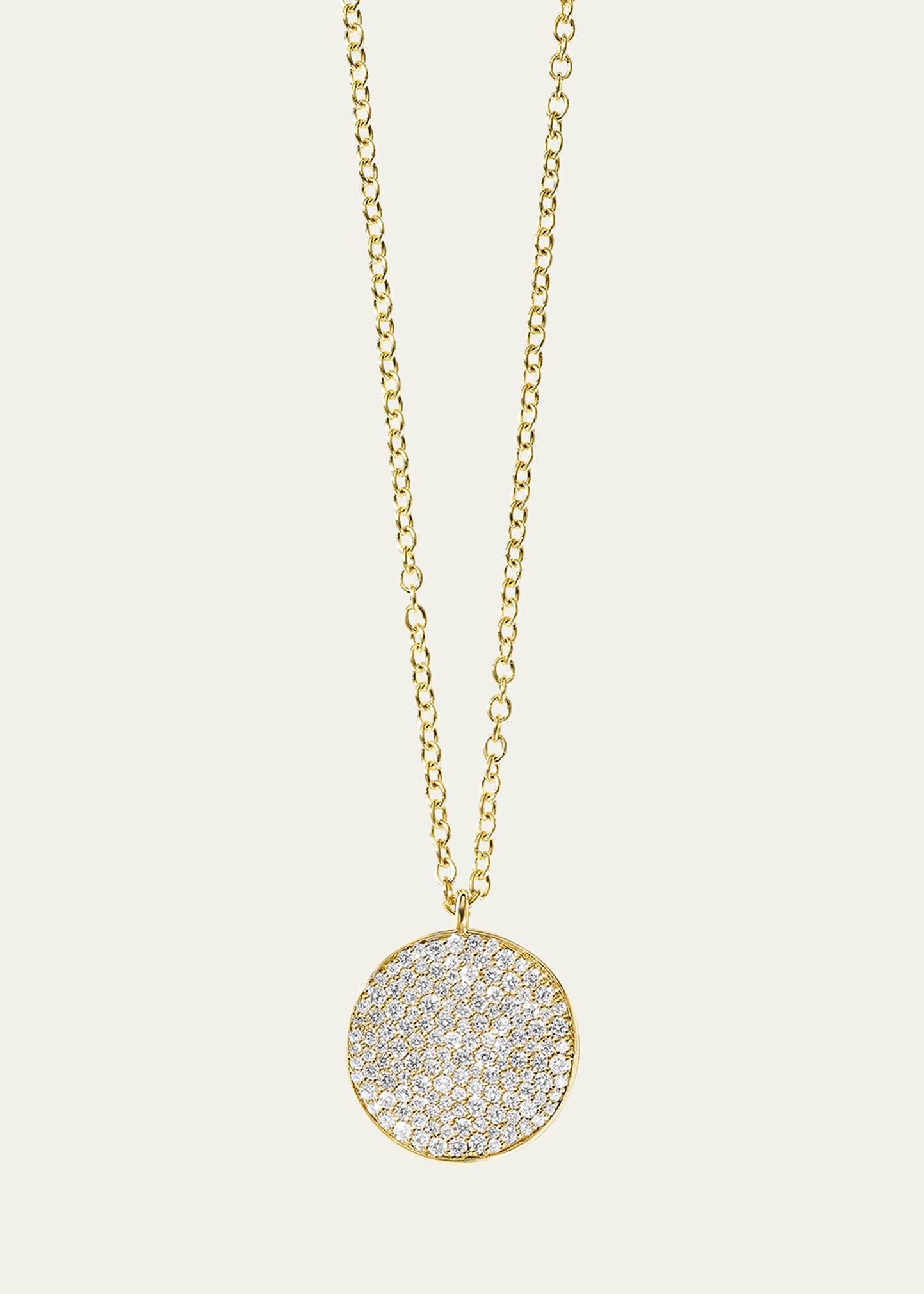 Medium Flower Pendant Necklace in 18K Gold with Diamonds Product Image
