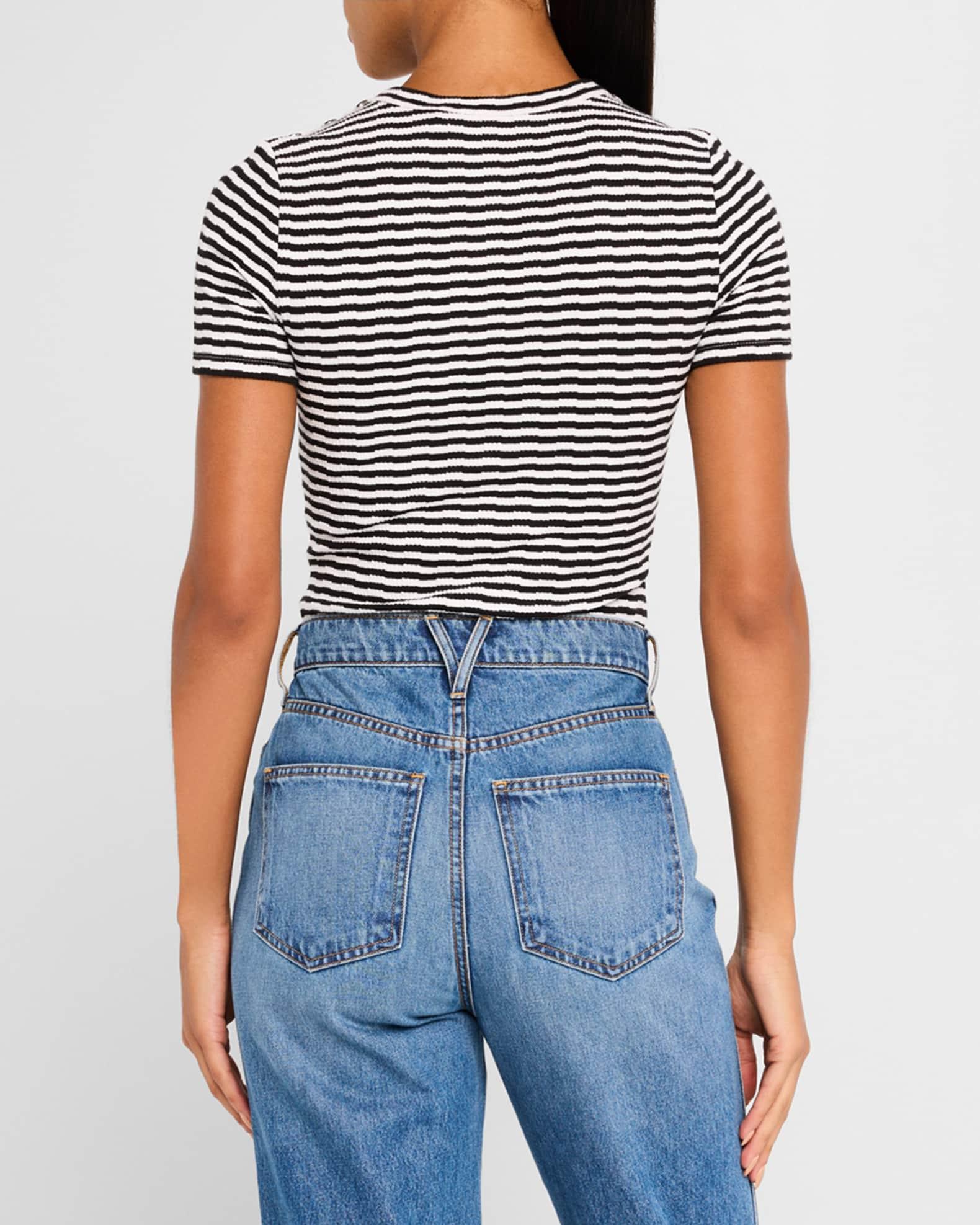 Draya Short-Sleeve Stripe Button Tee Product Image