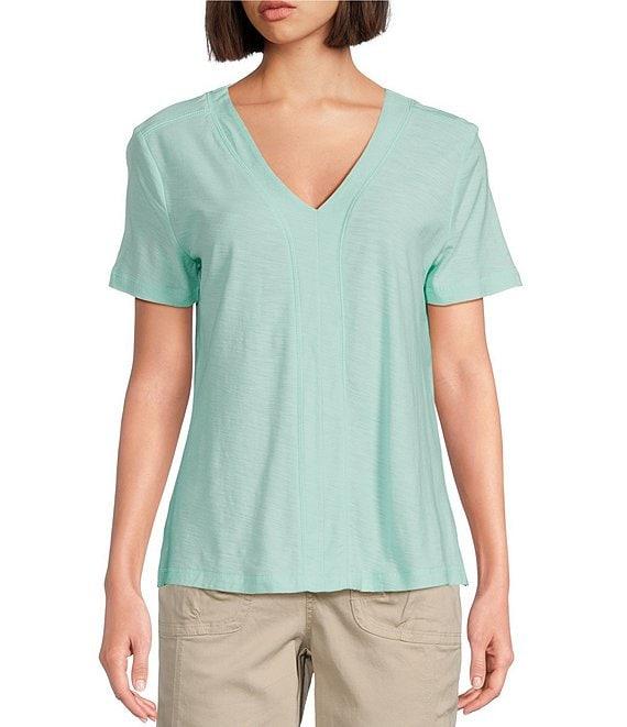 Westbound Petite Size Short Sleeve V-Neck Top Product Image