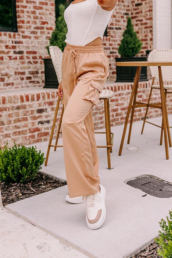 Sure And Steady High Waist Trousers In Tan Product Image