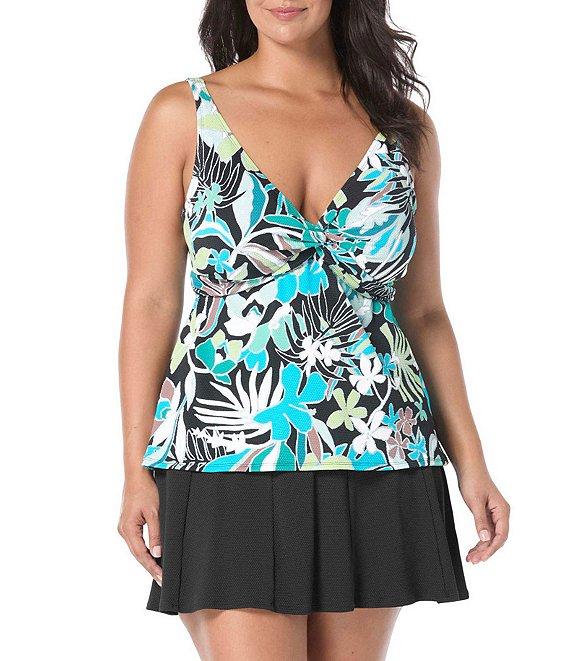 Beach House Plus Size Pique Solid Olivia Princess Seam Swim Skort Product Image