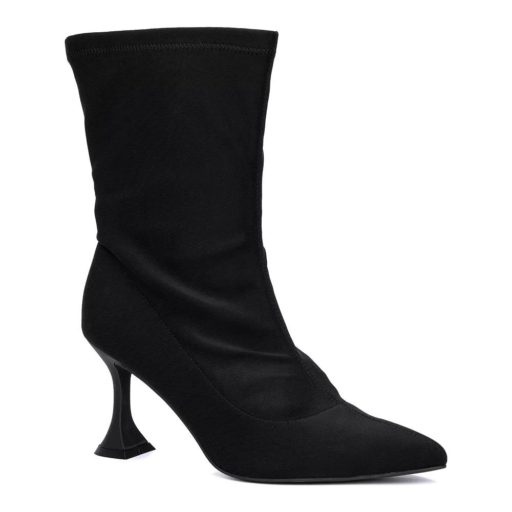 Fashion to Figure Kia Women's Heeled Ankle Boots, Size: 8 Wide, Black Product Image