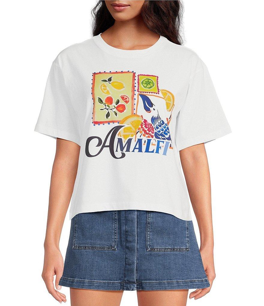 Chelsea & Violet Printed Crew Neckline Short Sleeve Amalfi Tee Product Image