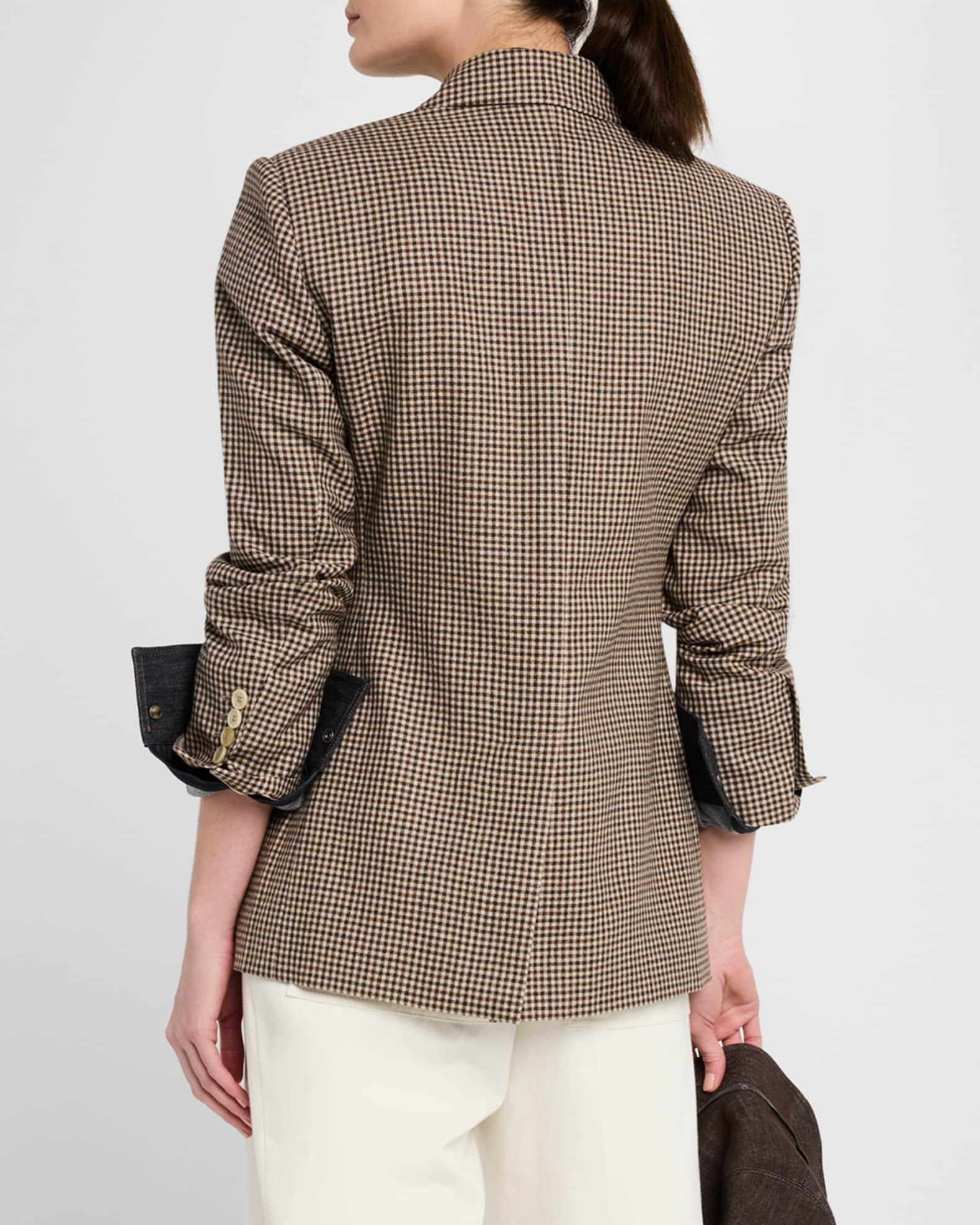 Double-Breasted Check Blazer Product Image