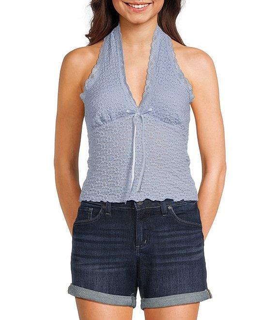 Moa Moa Halter V-Neck Bow Front Top Product Image