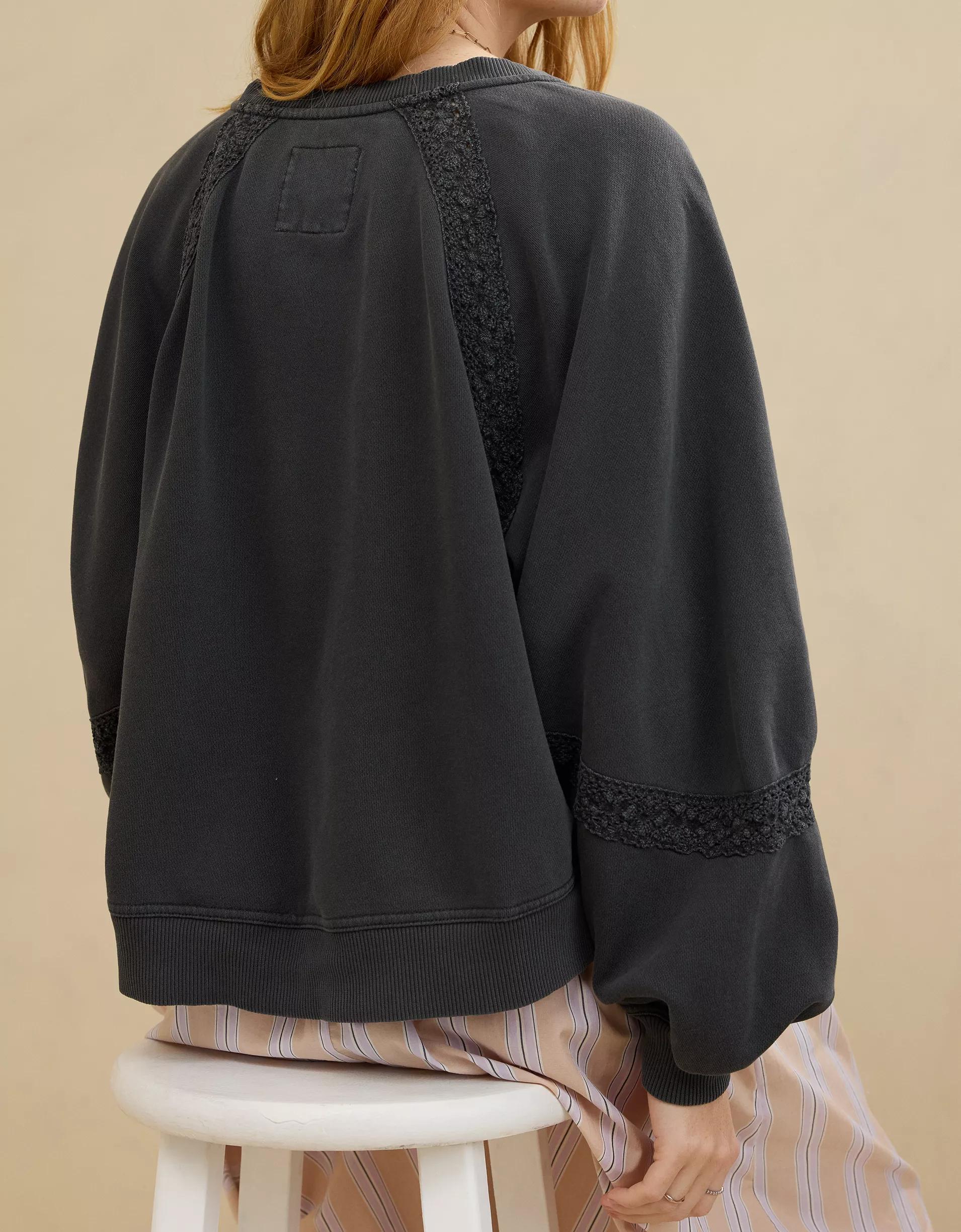 Aerie Hey Crochet Sweatshirt Product Image