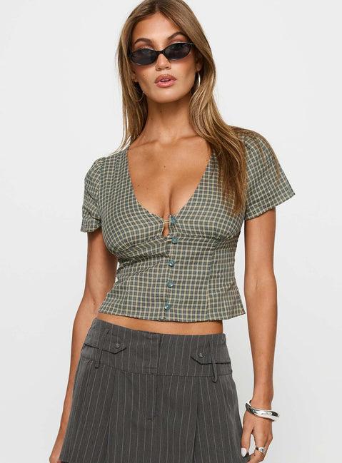 Isolda Top Multi Check Product Image