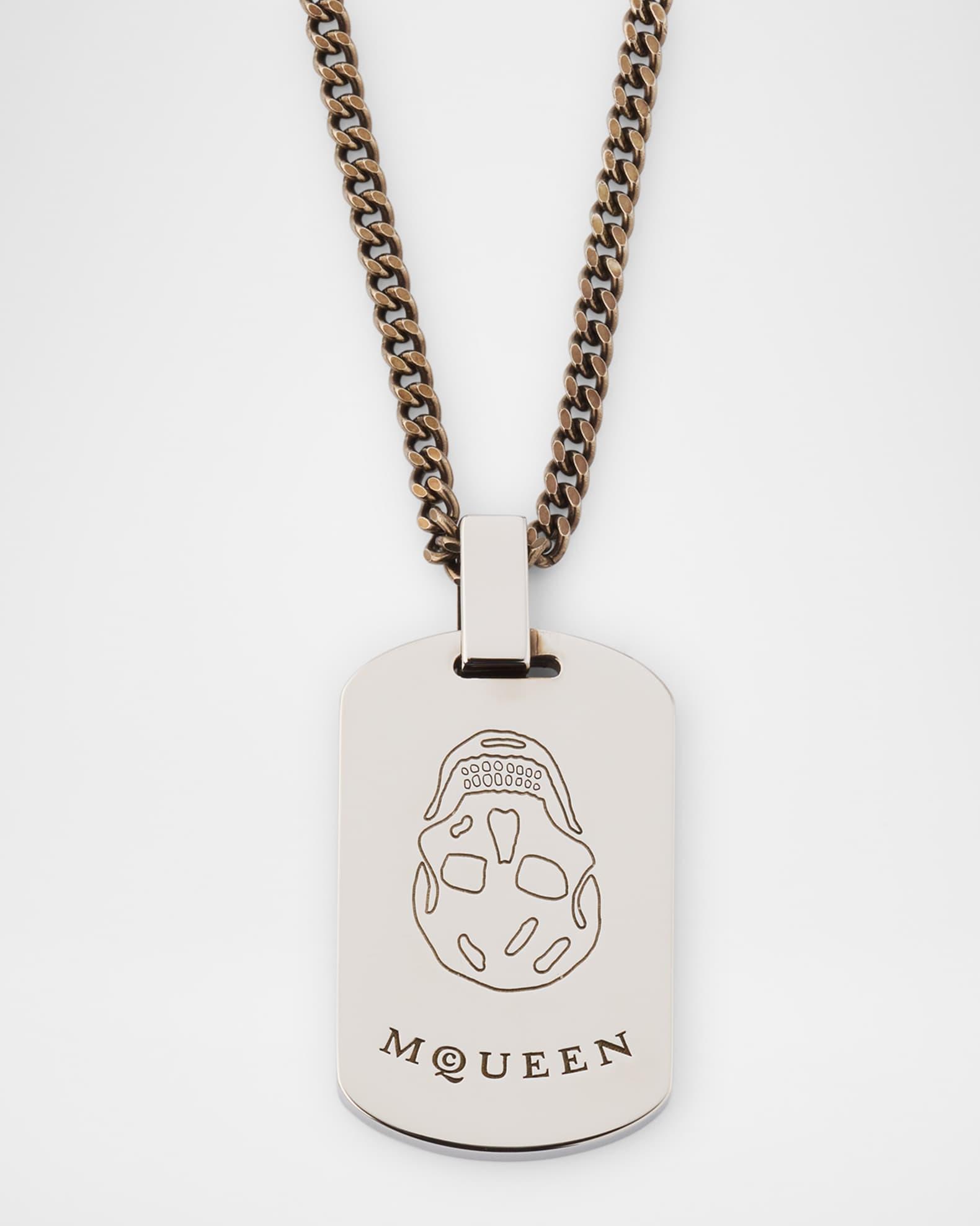 Men's Skull Plate Necklace Product Image