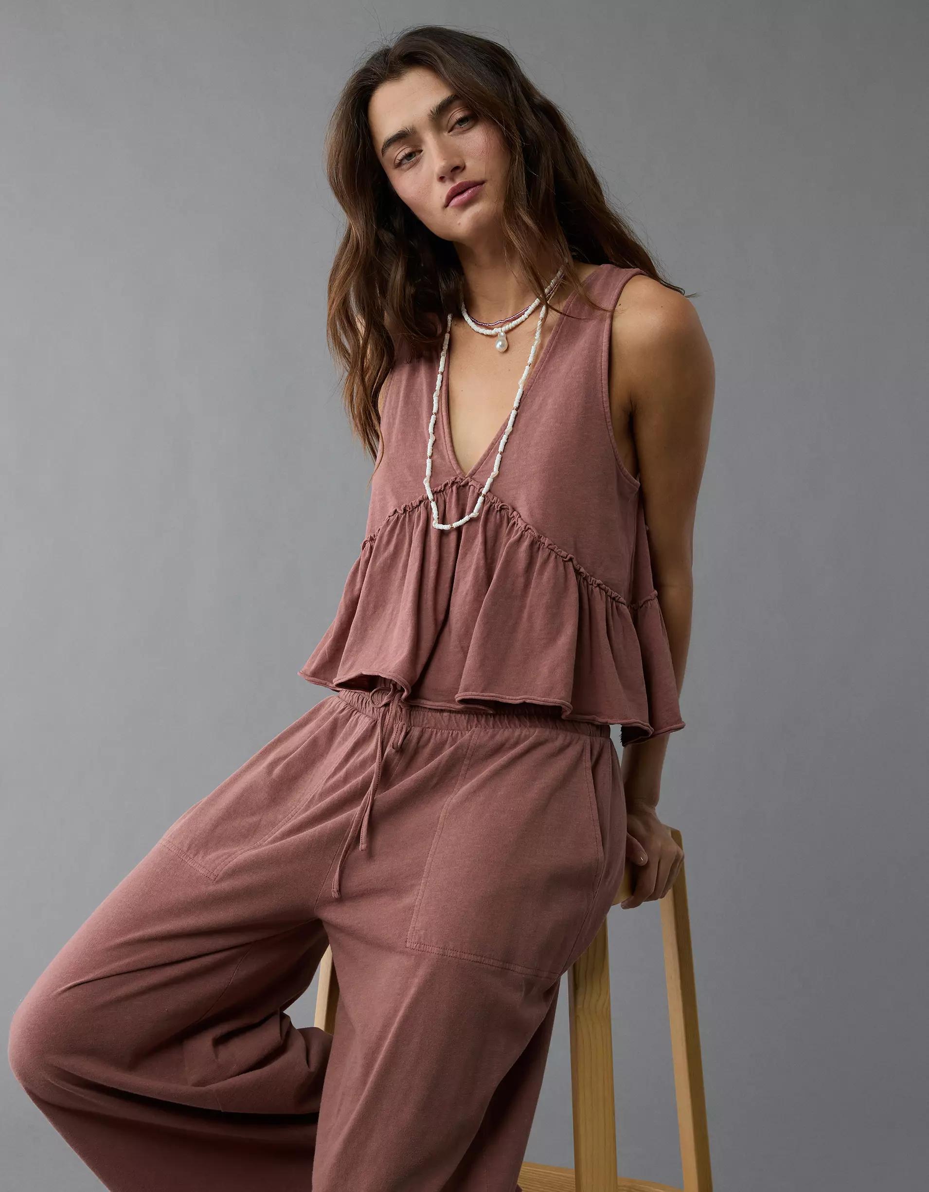 AE Sunchaser Knit High-Waisted Pant Product Image