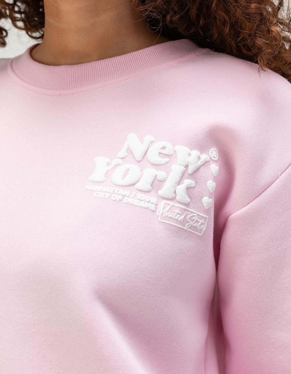 FULL TILT New York Womens Crewneck Sweatshirt - PINK Product Image