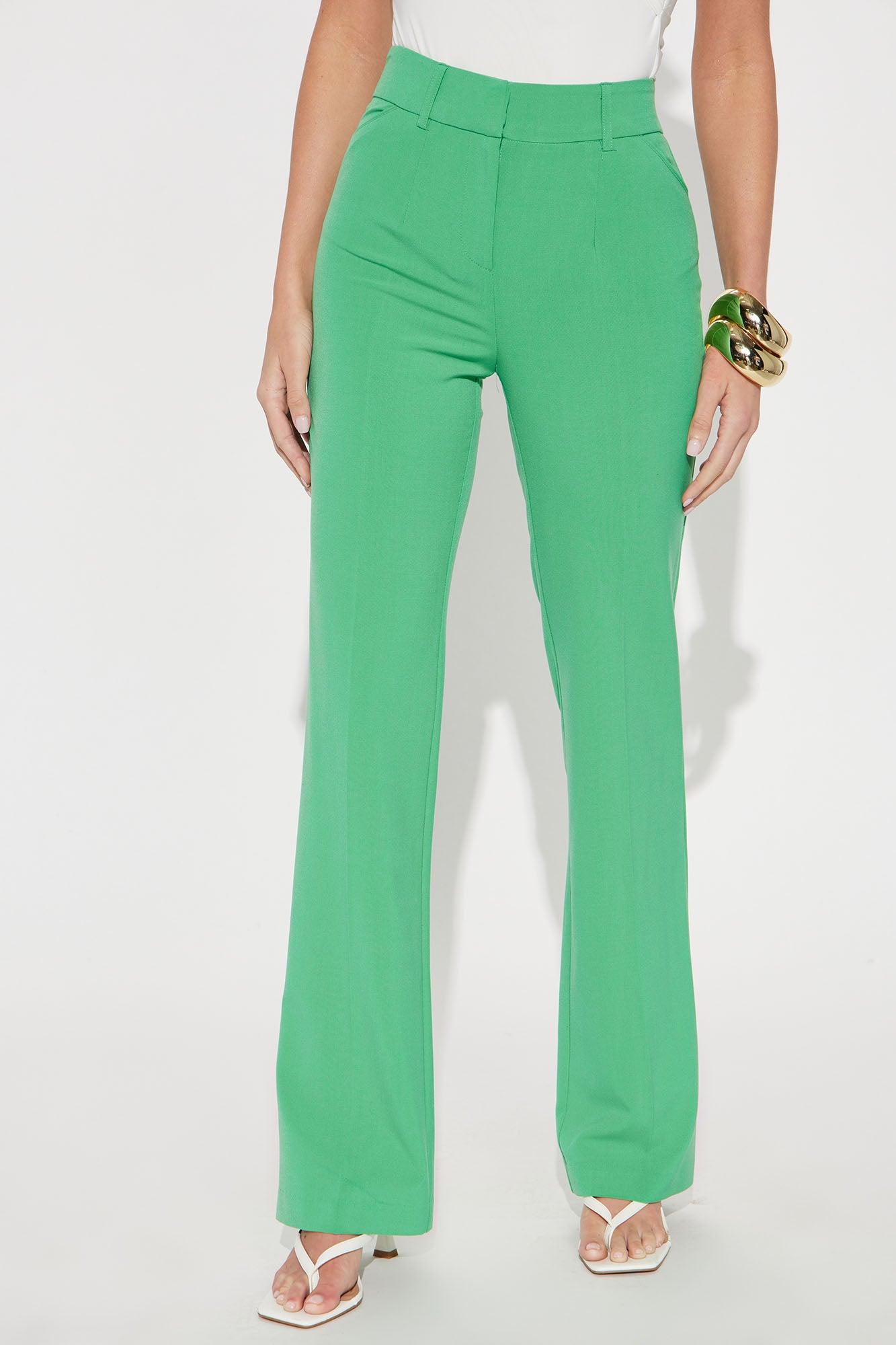 Tasha Dressy High Rise Pants - Kelly Green Product Image