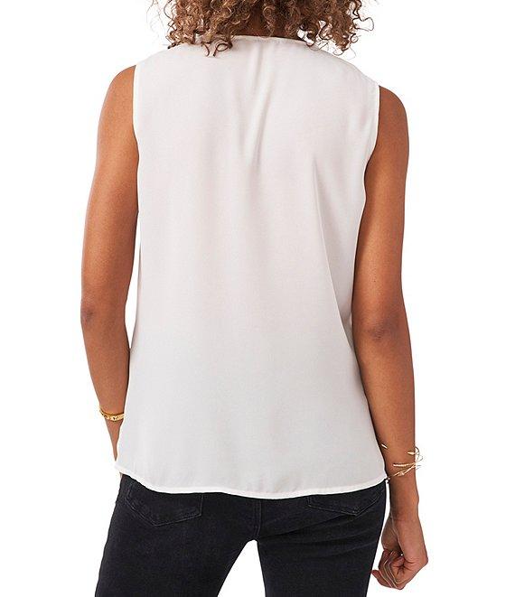 Vince Camuto Sleeveless V-Neck Ruffle Front Blouse Product Image