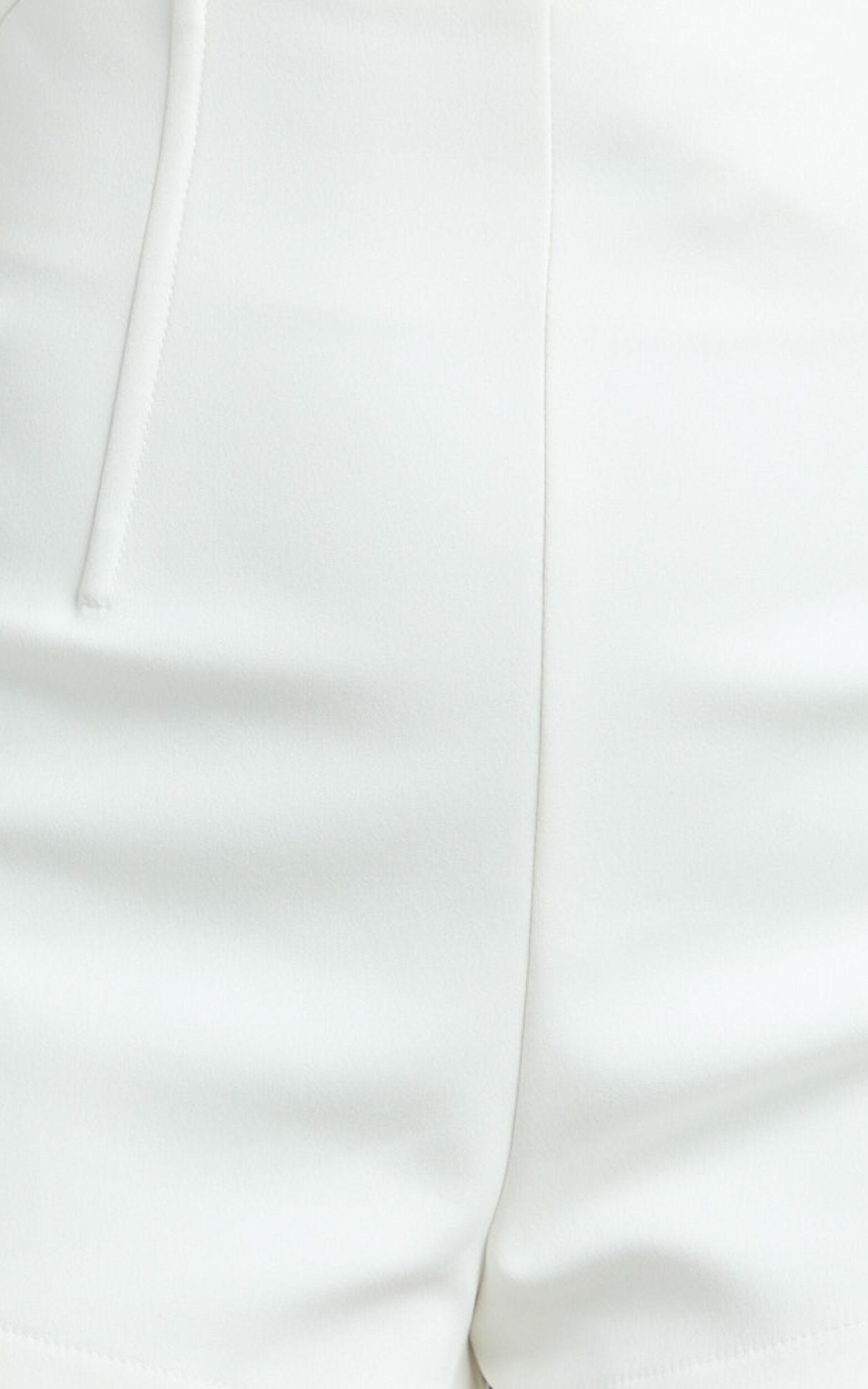Dahlia Shorts - Paneled High Waisted Tailored Mini Shorts in White Product Image
