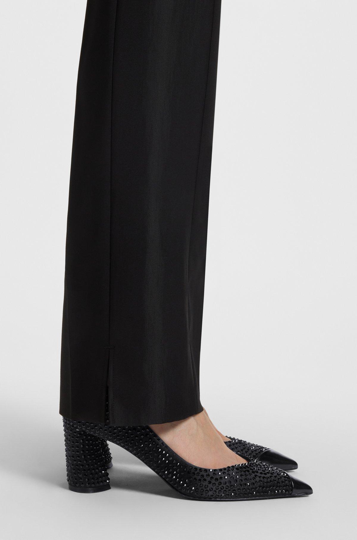 Satin pumps with rhinestones with 7cm heel Product Image