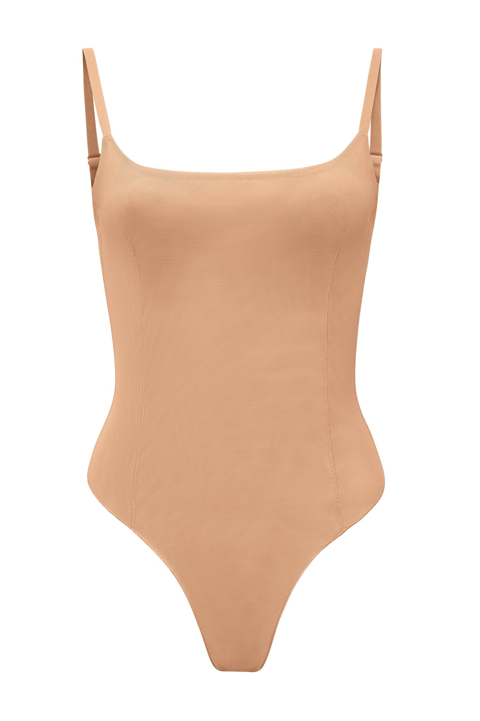 Soft Mesh Bodysuit in Warm Peach Product Image
