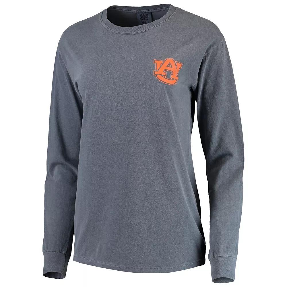 Women's Navy Auburn Tigers Comfort Colors Campus Skyline Long Sleeve Over Product Image