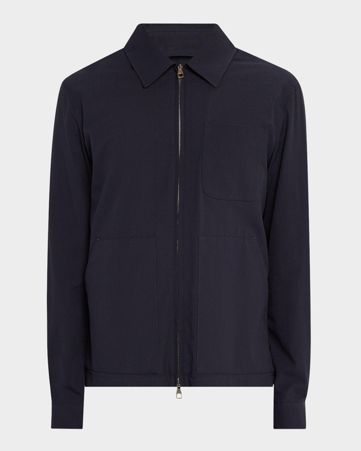 Men's Cotton Seersucker Shirt Jacket Product Image