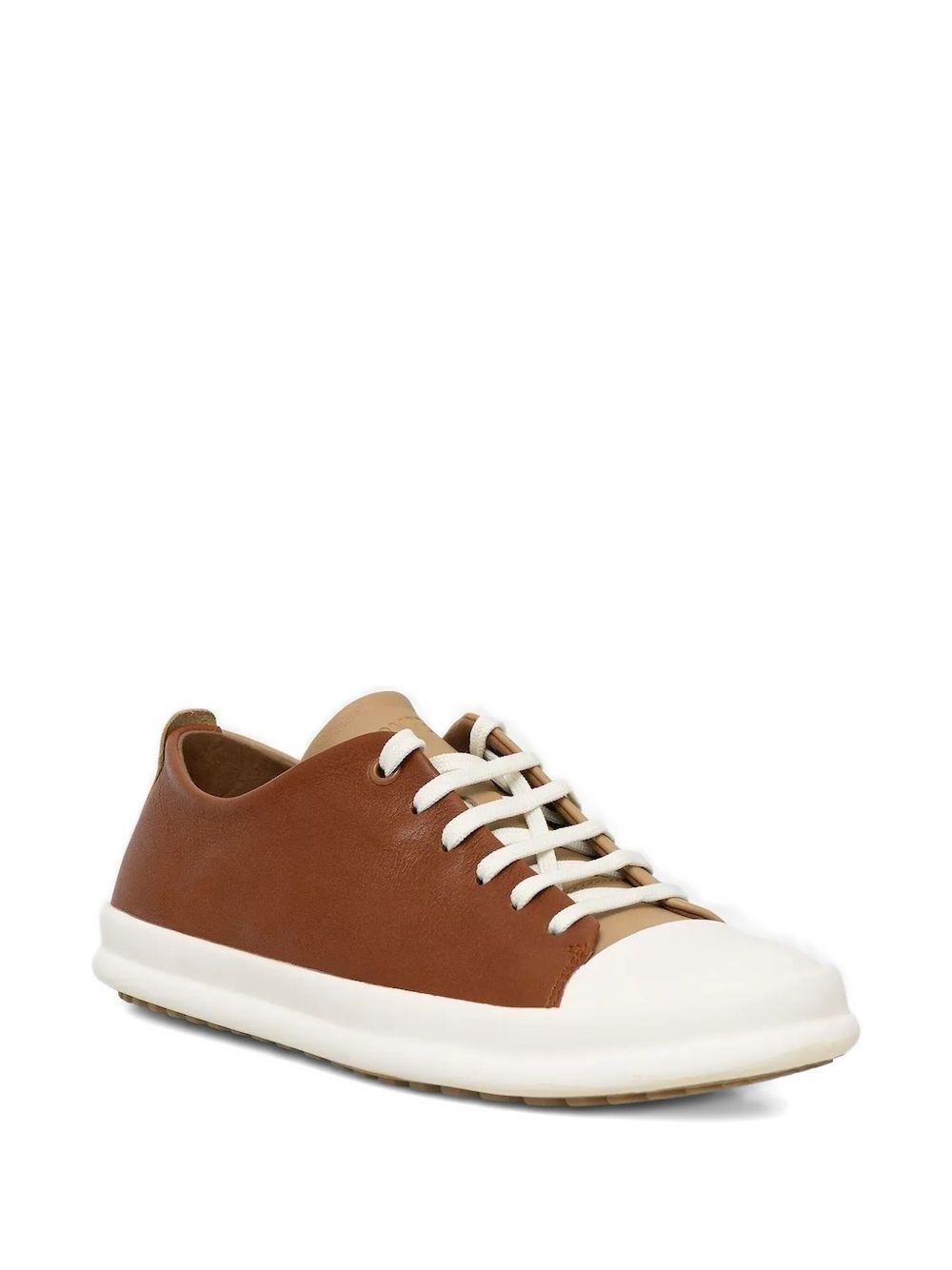 lace-up leather sneakers  Product Image