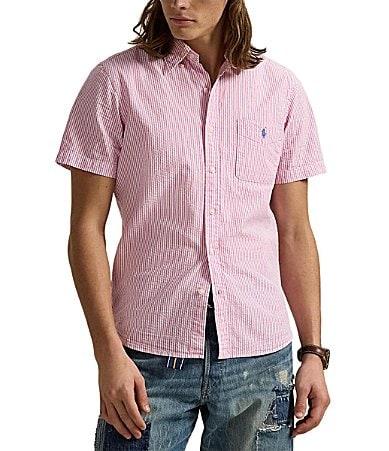 Mens Prepster Seersucker Untucked-Length Shirt Product Image