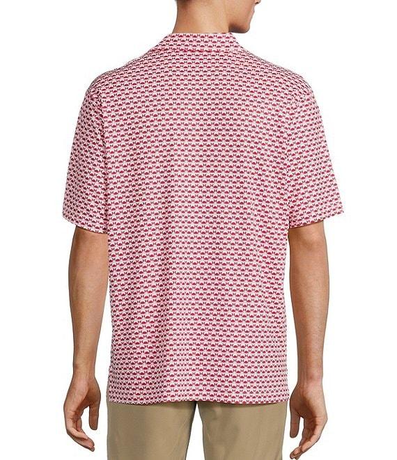 Roundtree & Yorke Performance Crab Print Short Sleeve Polo Shirt Product Image