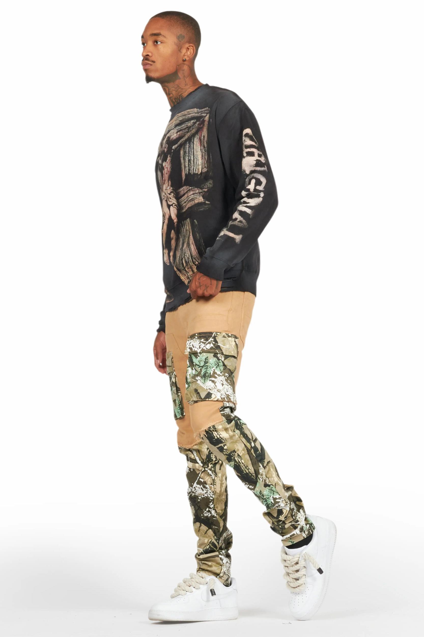 Denka Beige Slim Fit Jean Male Product Image