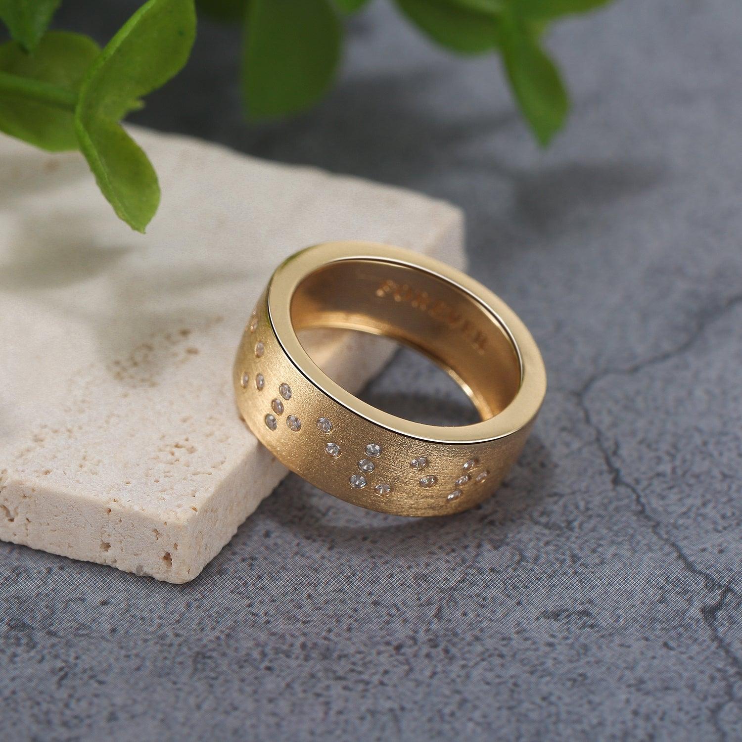Touchstone Forever Band Ring Brushed Gold Product Image