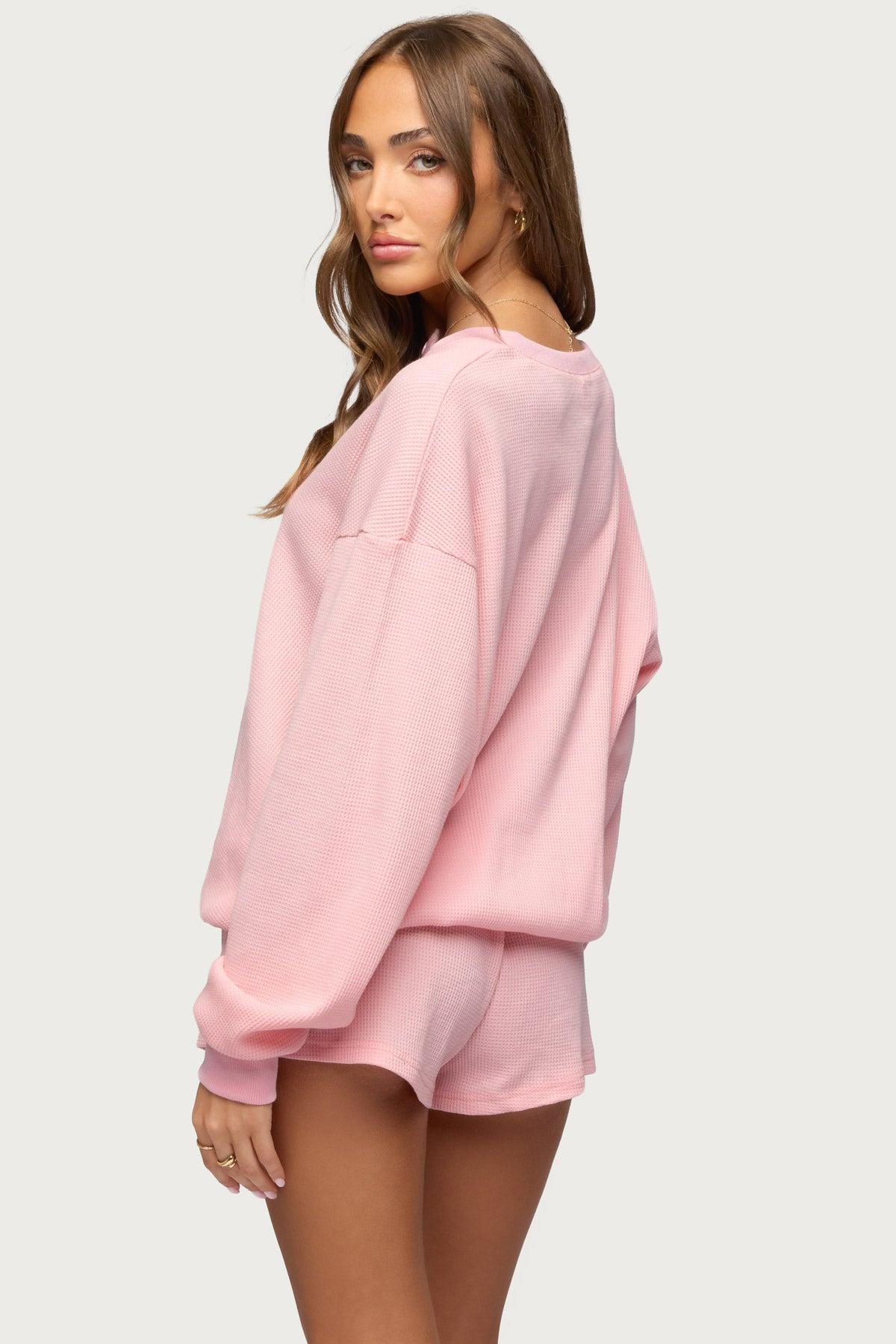 Baila Waffle Henley Top Product Image