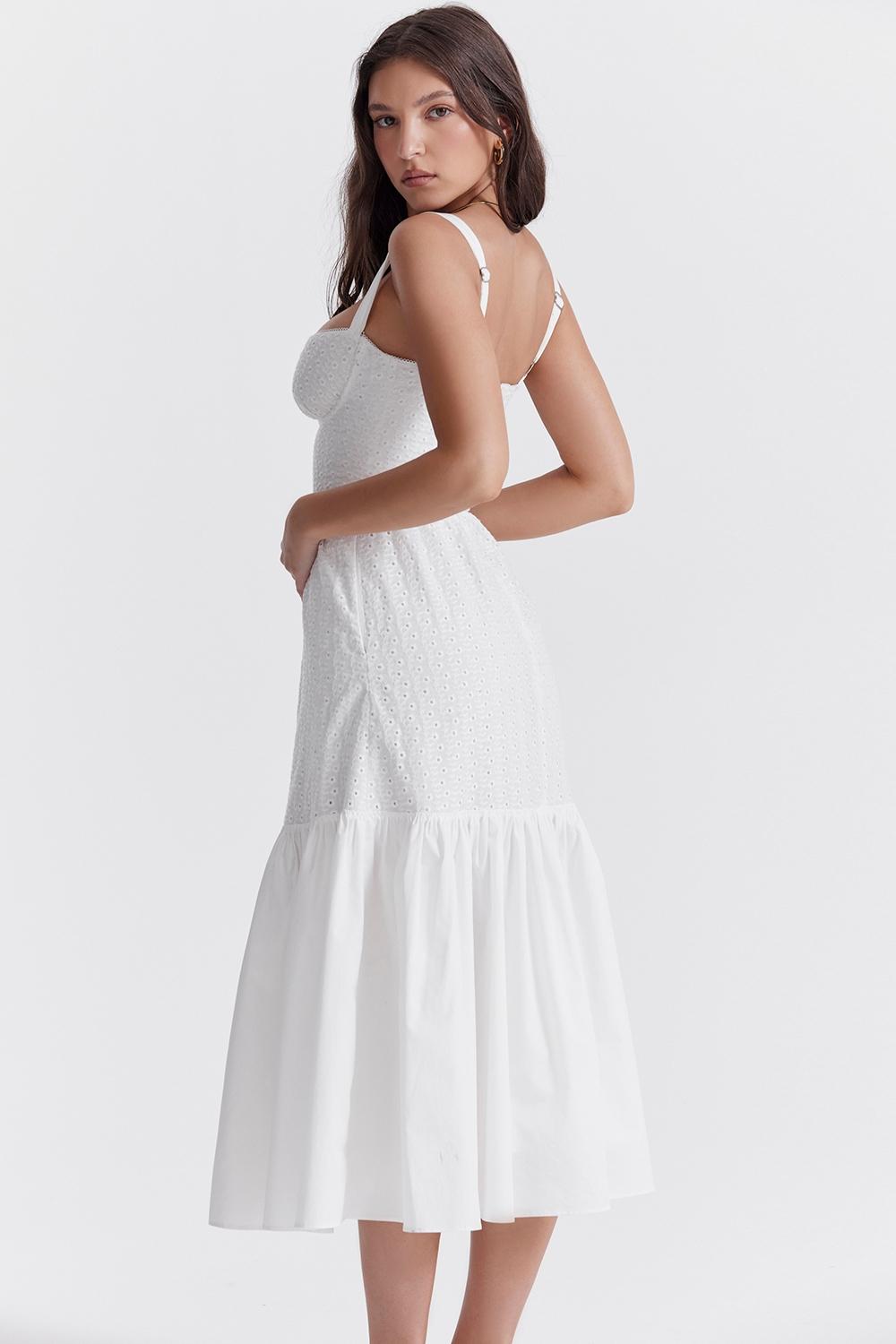 Elia  white broderie anglaise midi sundress Product Image