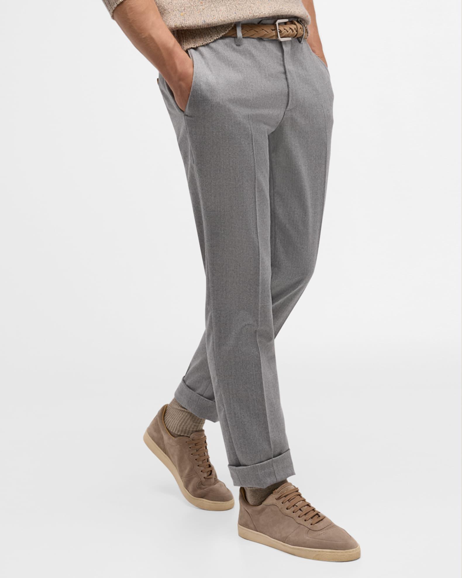 Men's Flannel Flat-Front Pants Product Image