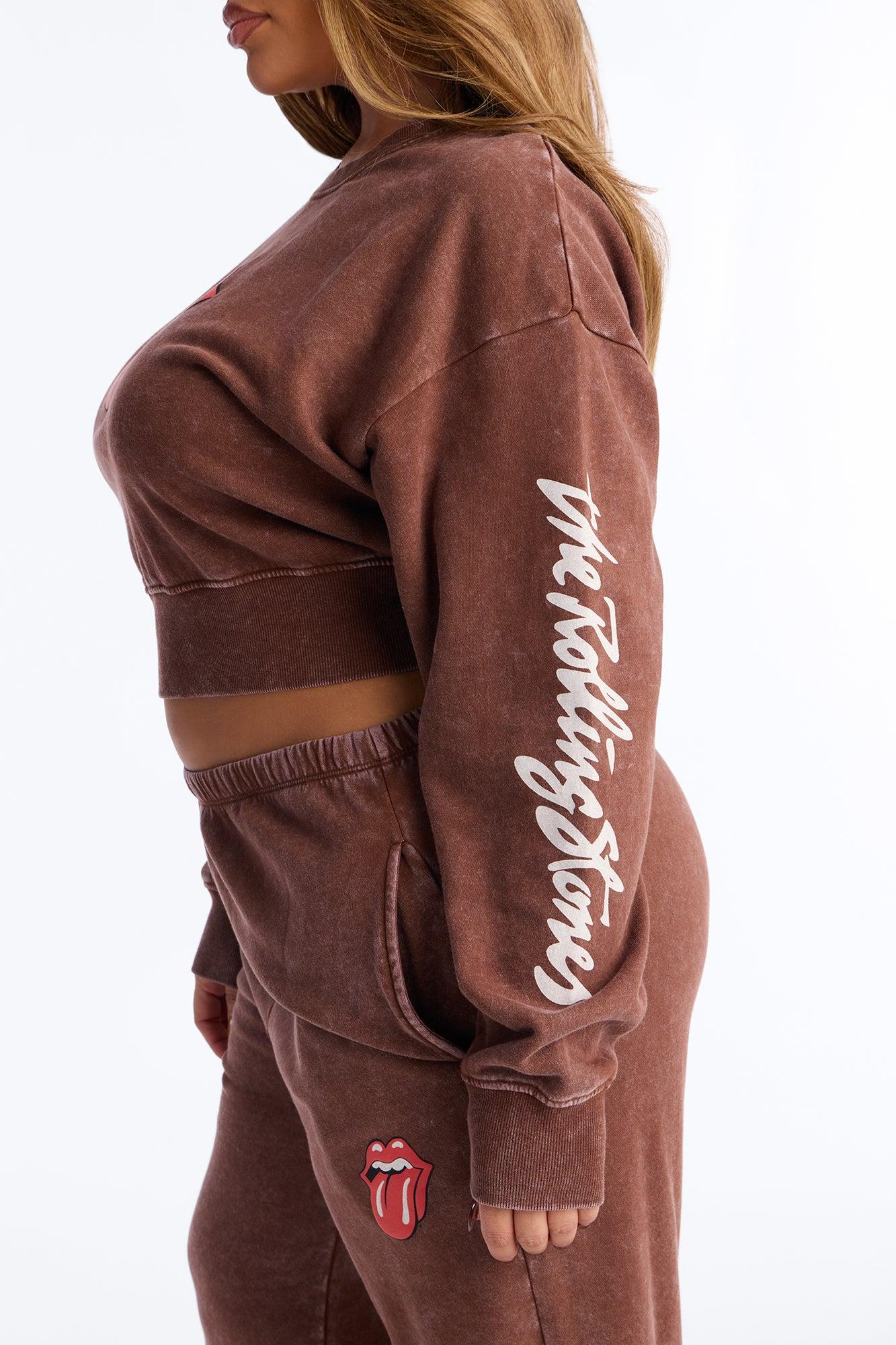 The Rolling Stones Washed Sweatshirt - Brown Female Product Image