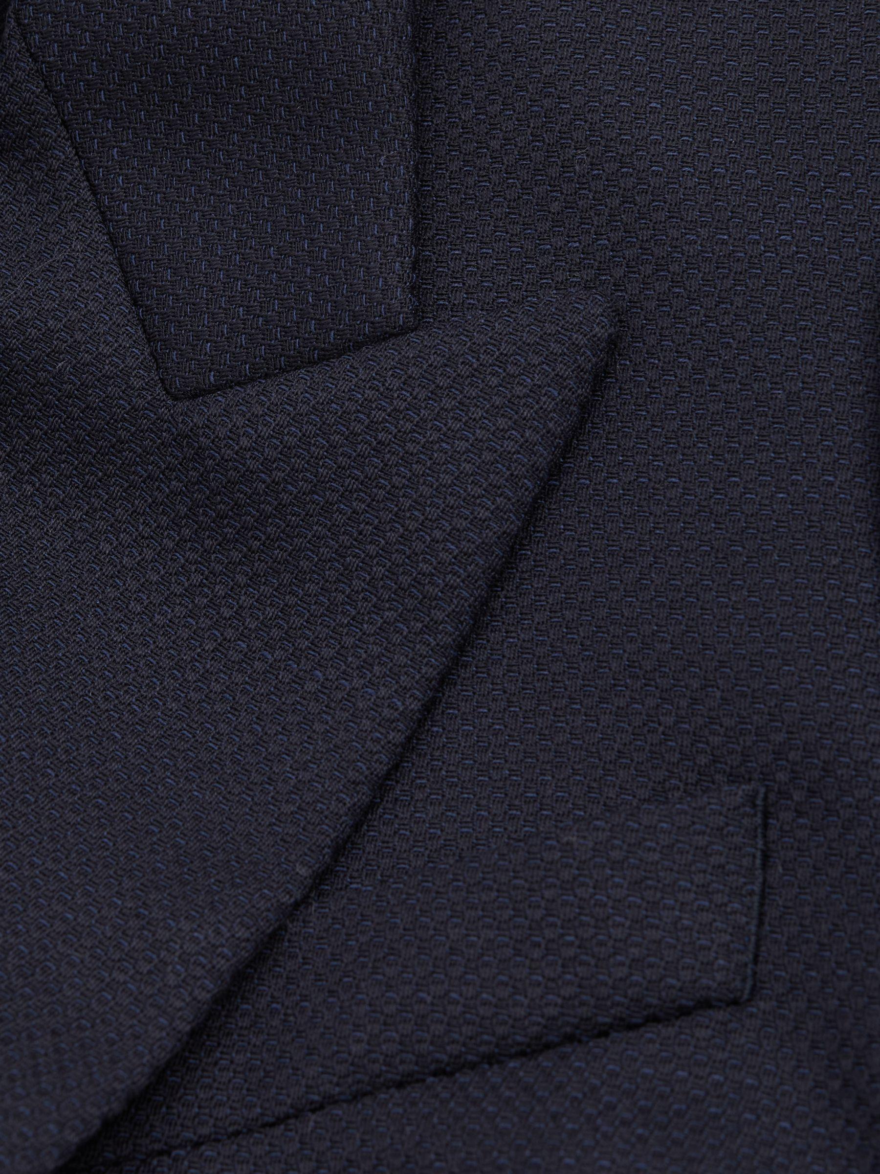 Textured Double Breasted Suit Blazer in Navy Product Image