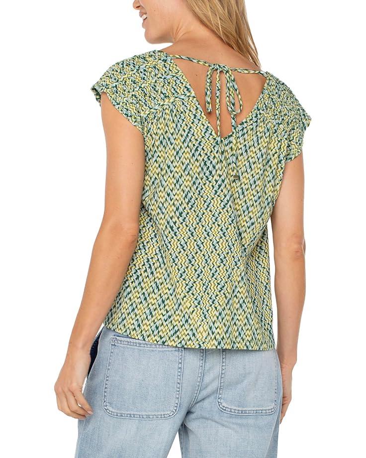 Short Sleeve Square Neck Woven Blouse Product Image
