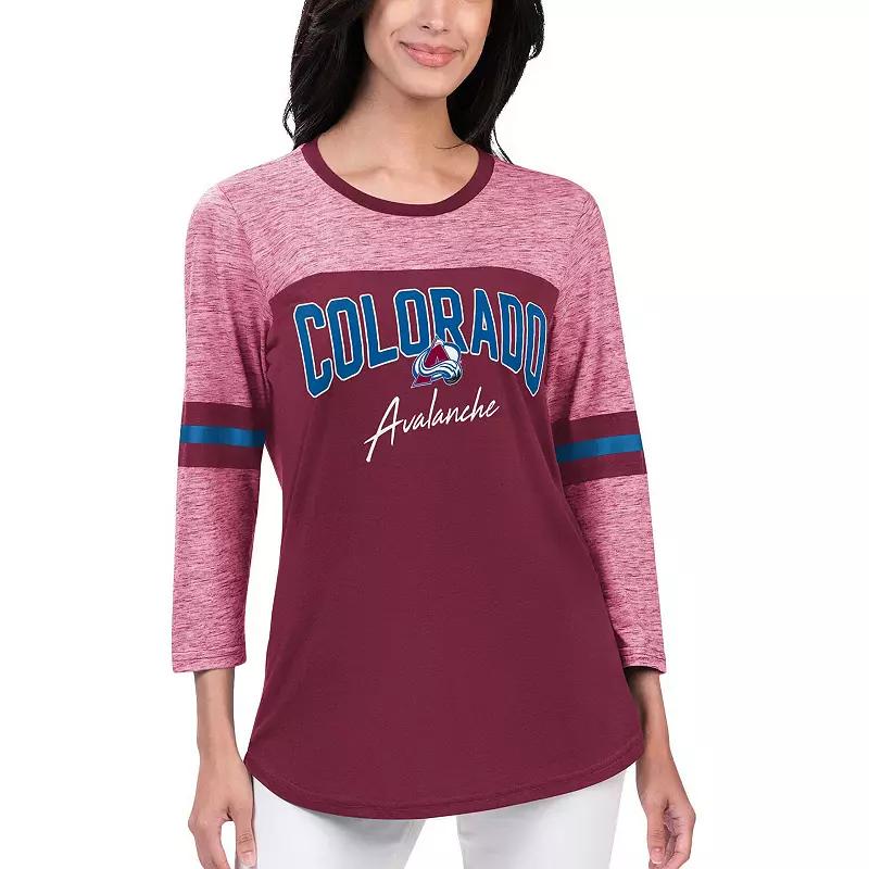 Women's G-III 4Her by Carl Banks Burgundy Colorado Avalanche Play The Game 3/4-Sleeve T-Shirt,  Product Image