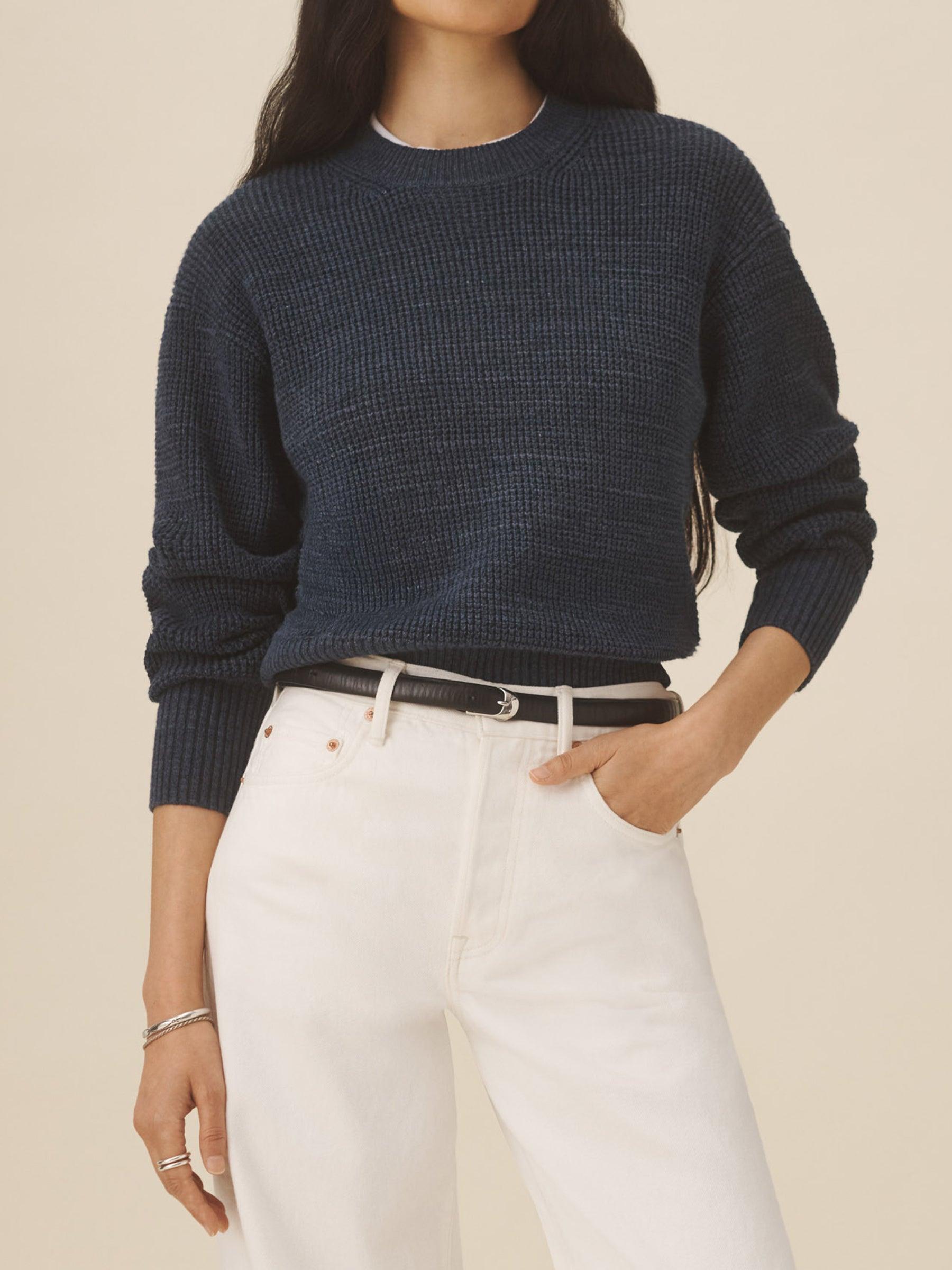 Marled Navy Heather Seafarer Shrunken Crew Product Image