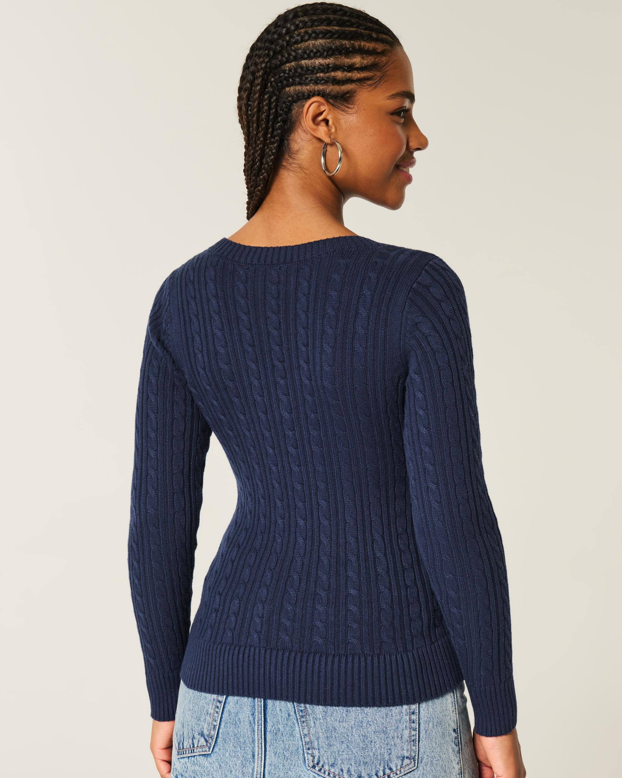 Cable-Knit Icon V-Neck Sweater Product Image