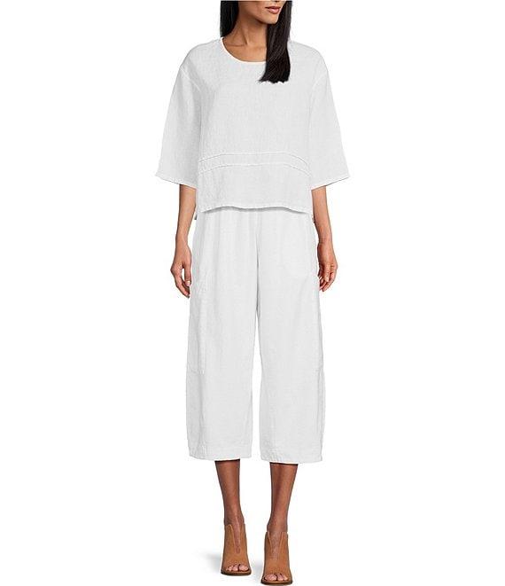 Bryn Walker Pasha Cotton Jersey Patch Pocket Oversized Wide-Leg Pull-On Cropped Pants Product Image