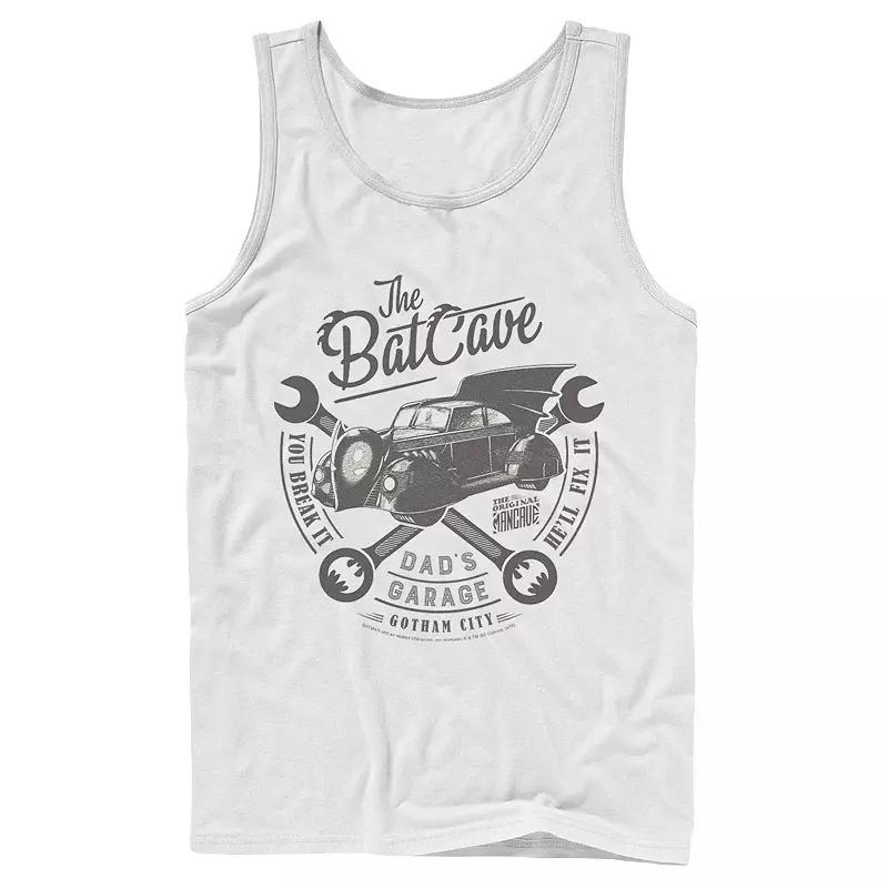 Men's DC Comics The Bat Cave Circle Text Poster Tank Top,  Product Image