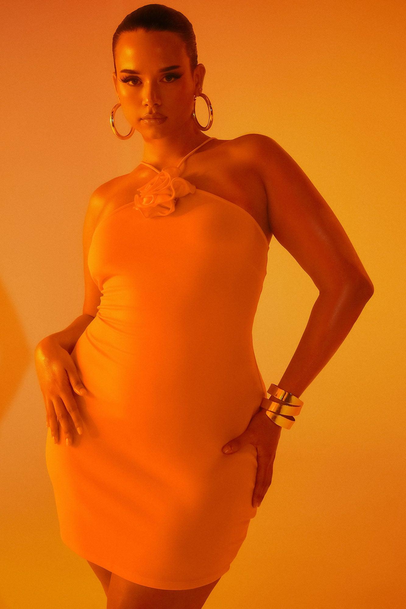 Gabrie Bodycon Mini Dress - Orange Product Image