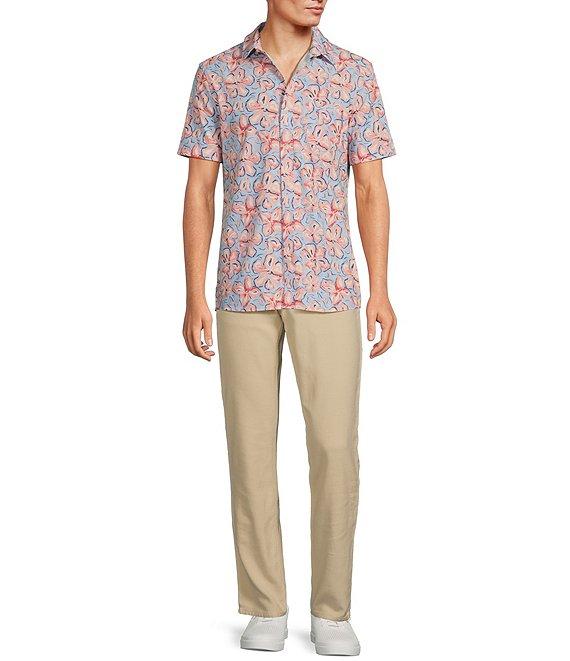 Rowm Rec + Relax Short Sleeve Performance Abstract Floral Print Shirt Product Image