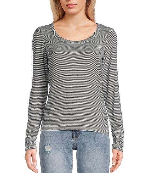 Flag and Anthem Kelford Stripe Long Sleeve Scoop Neck Knit Top Product Image