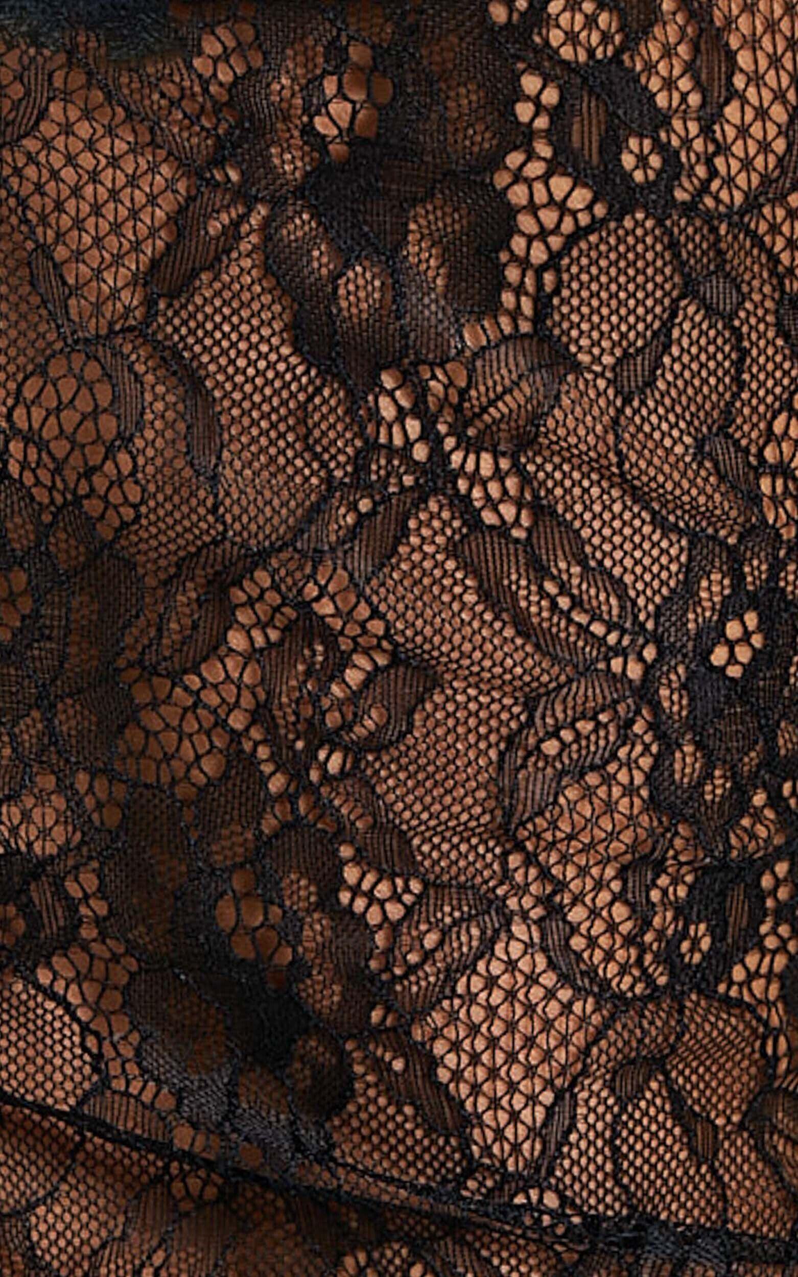 Cynthia Bodysuit - Long Sleeve Lace Bodysuit in Black Product Image