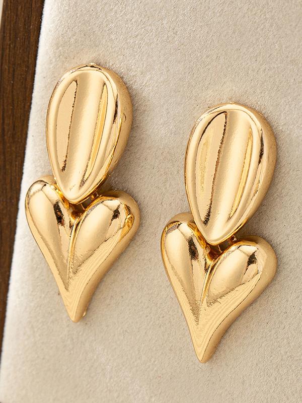 Geometric Heart Shape Drop Earrings Product Image