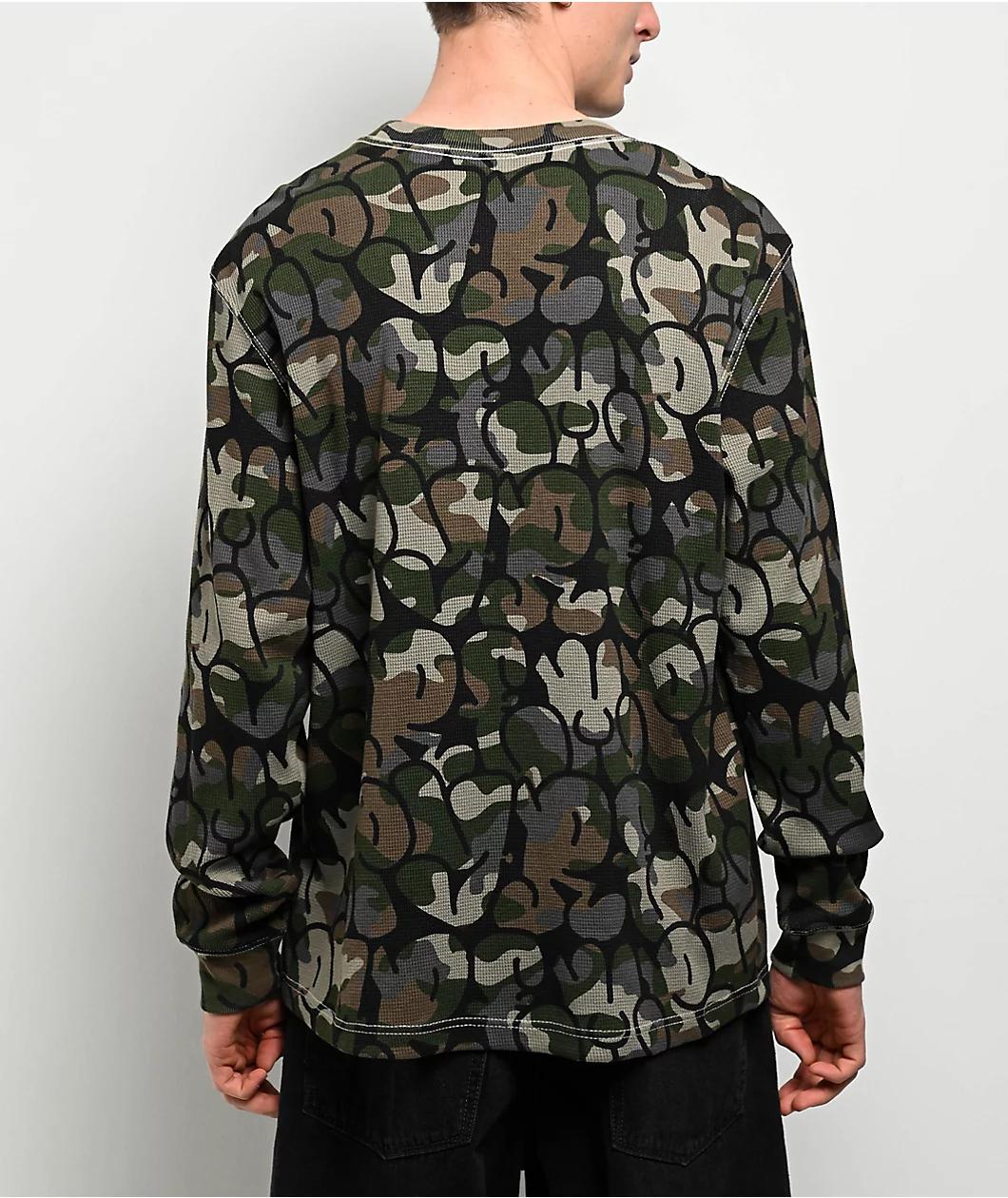 Empyre Script Green Camo Thermal Long Sleeve T-Shirt Product Image