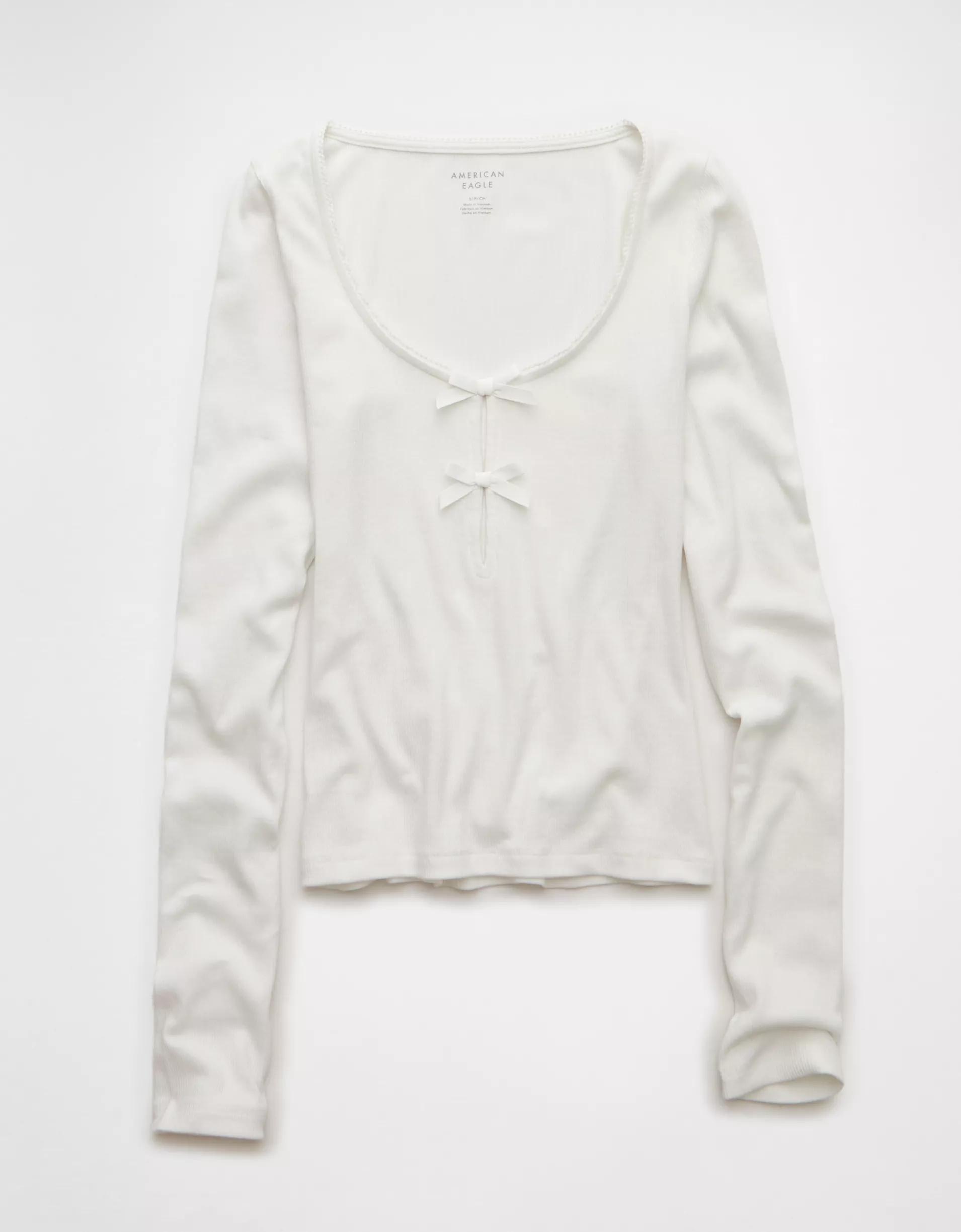 AE Long Sleeve Bow T-Shirt Product Image