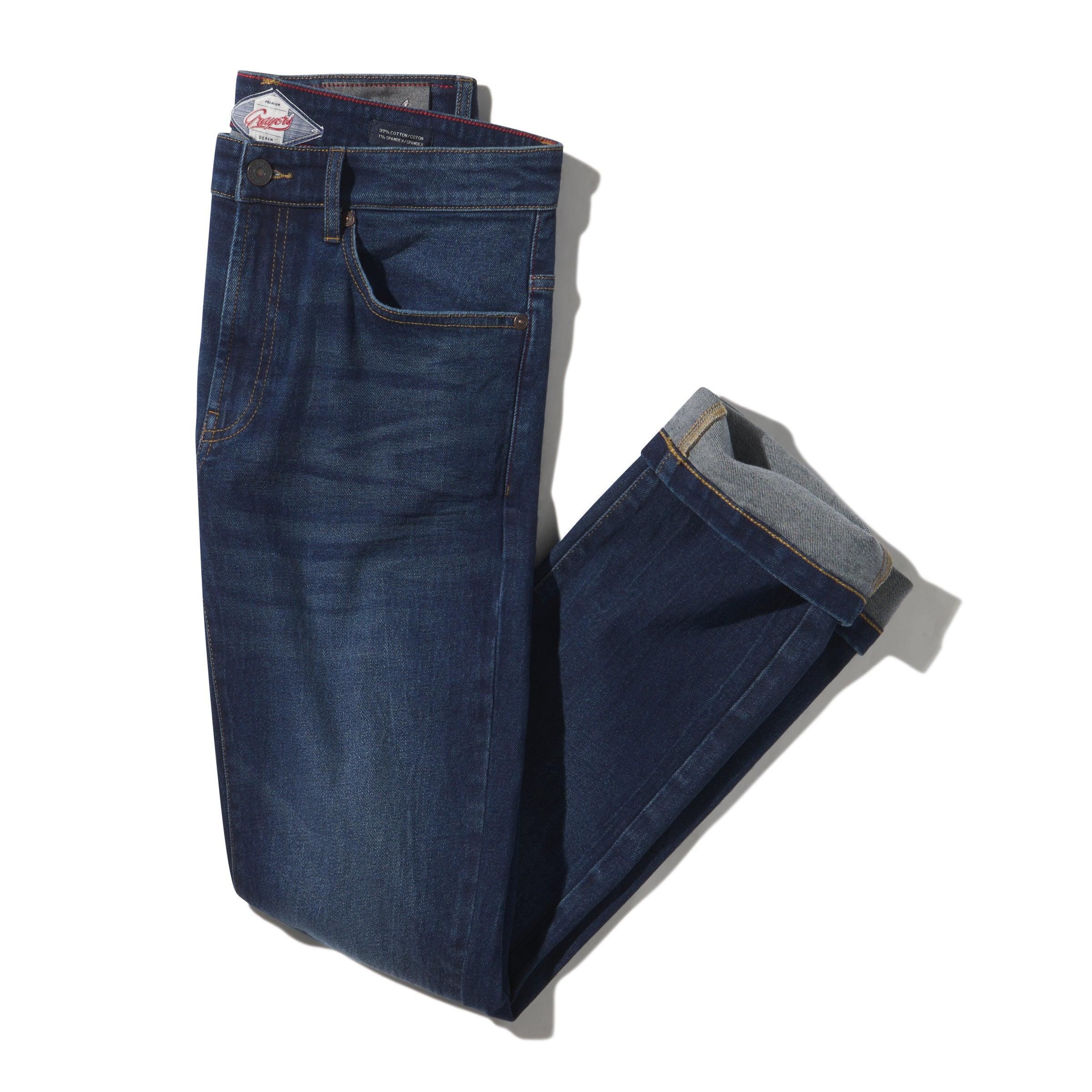 Edward Stretch Straight Fit Denim - Blue Wash Product Image