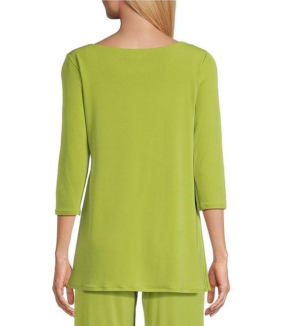 Eva Varro Knit Jersey 3/4 Sleeve Side Grommet Detail Tunic Product Image