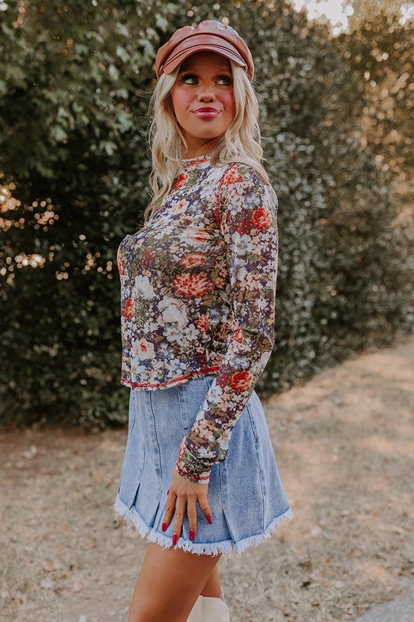 Floral Dreams Mesh Top in Purple Product Image