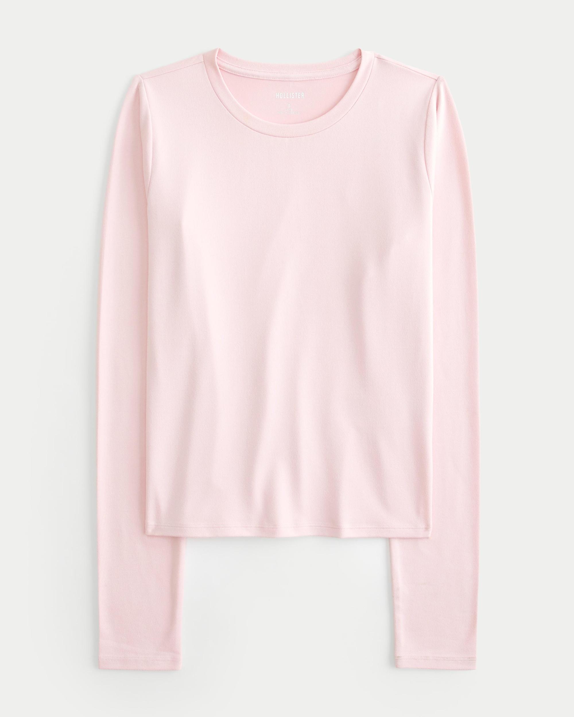 Soft Stretch Seamless Fabric Long-Sleeve Crew Top Product Image