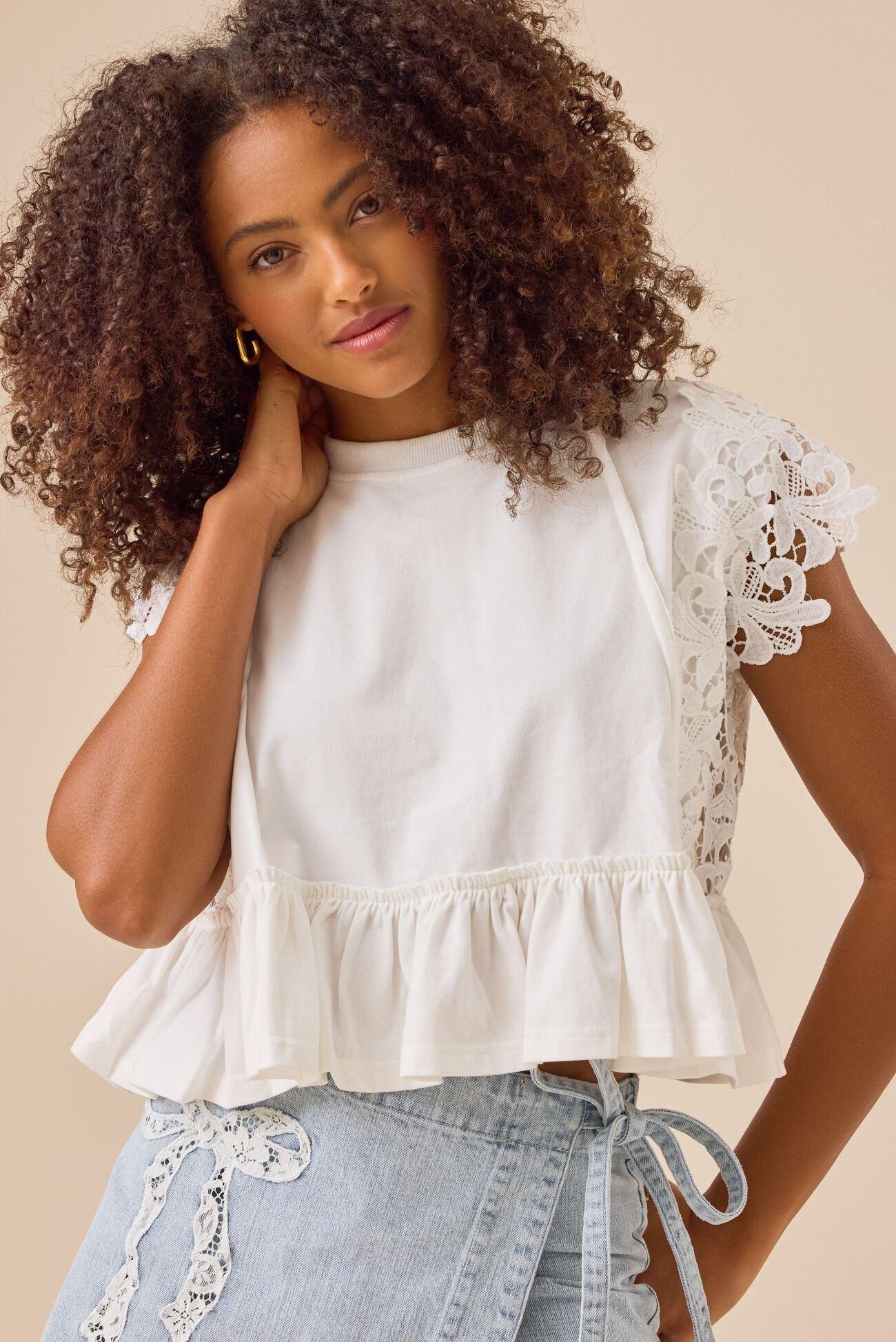 Elliot Embroidered Babydoll Top Product Image